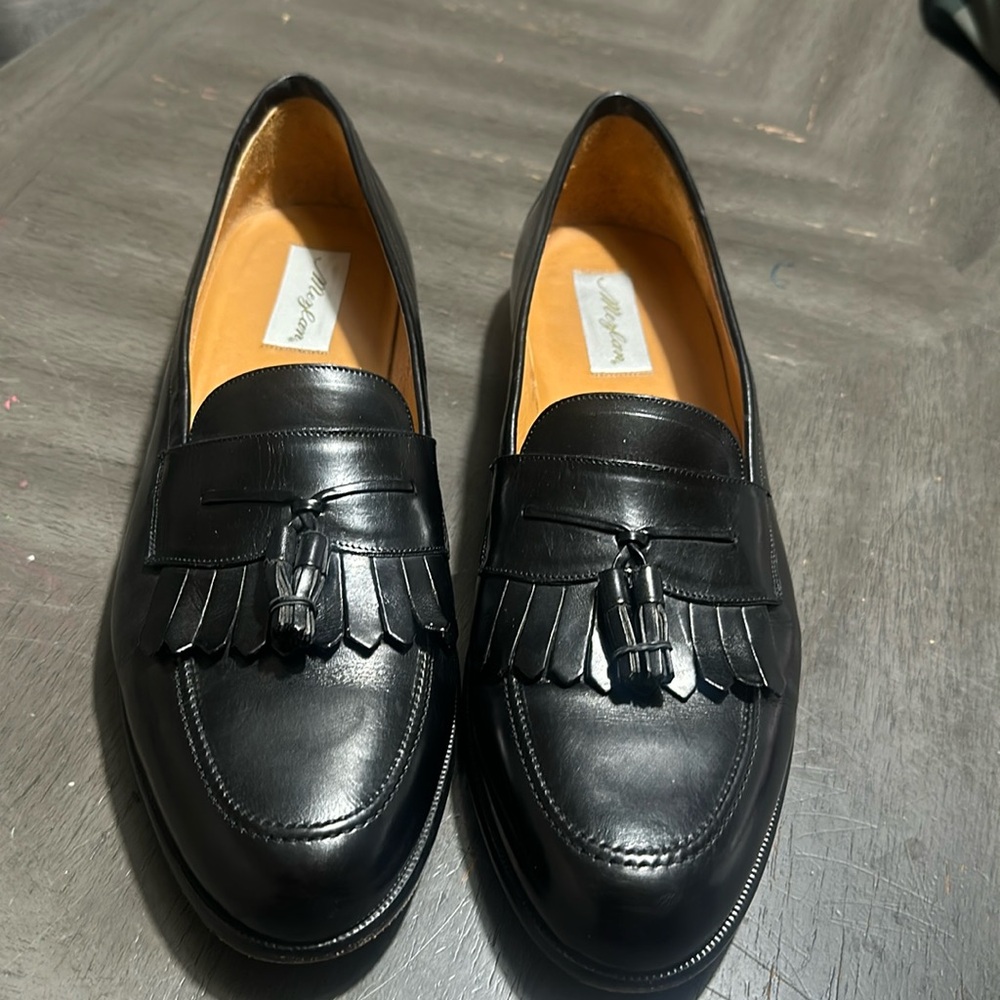 MEZLAN Santander Men’s Black Tasseled Leather Loafers 15 B